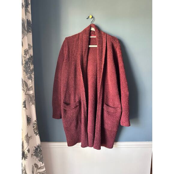 Barefoot dreams burgundy Cardigan - Picture 1 of 4